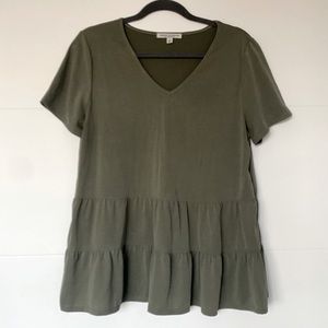 Olive Babydoll Tee | Green Envelope